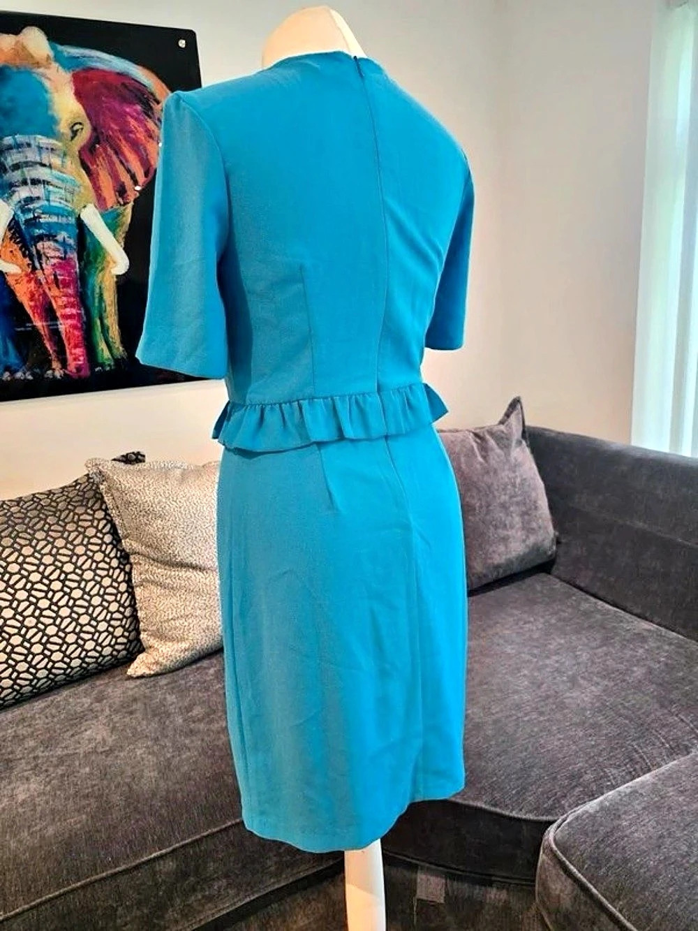 Blue Ruffle Waist Maxi Dress - Picture 2 of 2